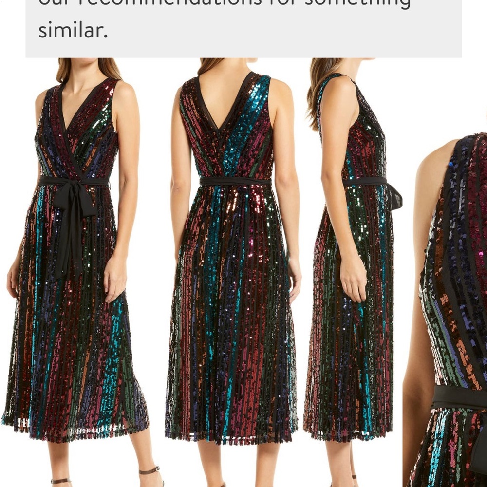 Fit and flare sequin cocktail dress